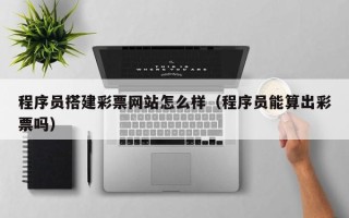 吐鲁番程序员搭建彩票网站怎么样（程序员能算出彩票吗）